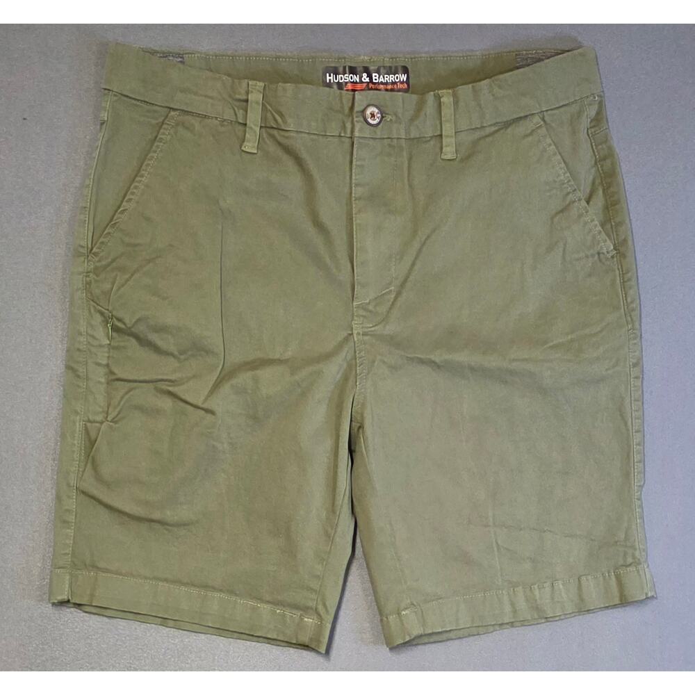 Hudson Barrow Men 34 Chino Performance Tech Shorts Out Stretch Casual Travel 8"